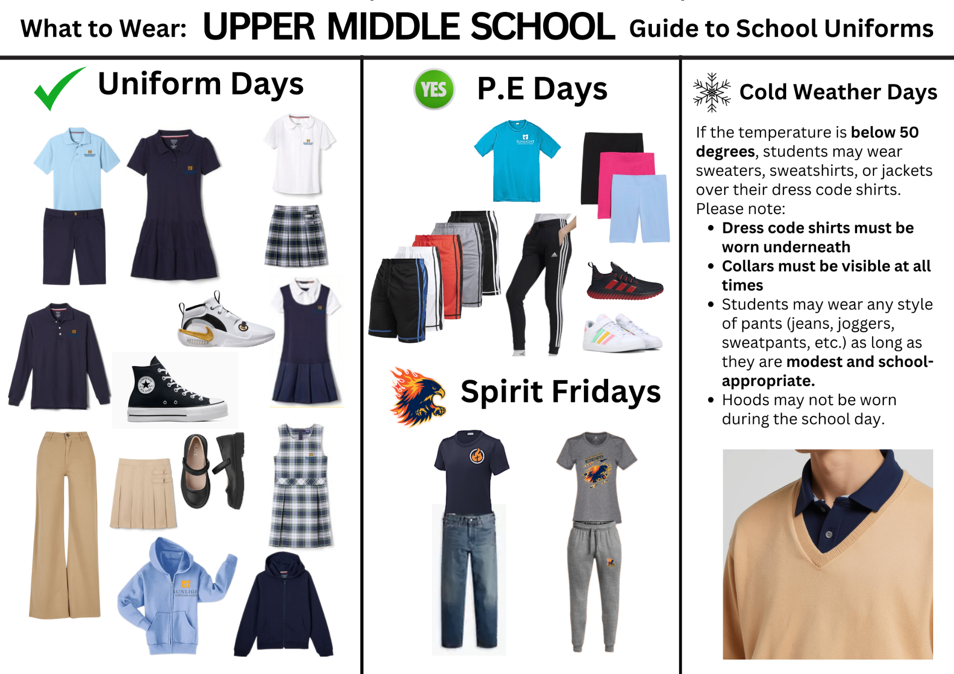 Upper middle school guide to school uniforms