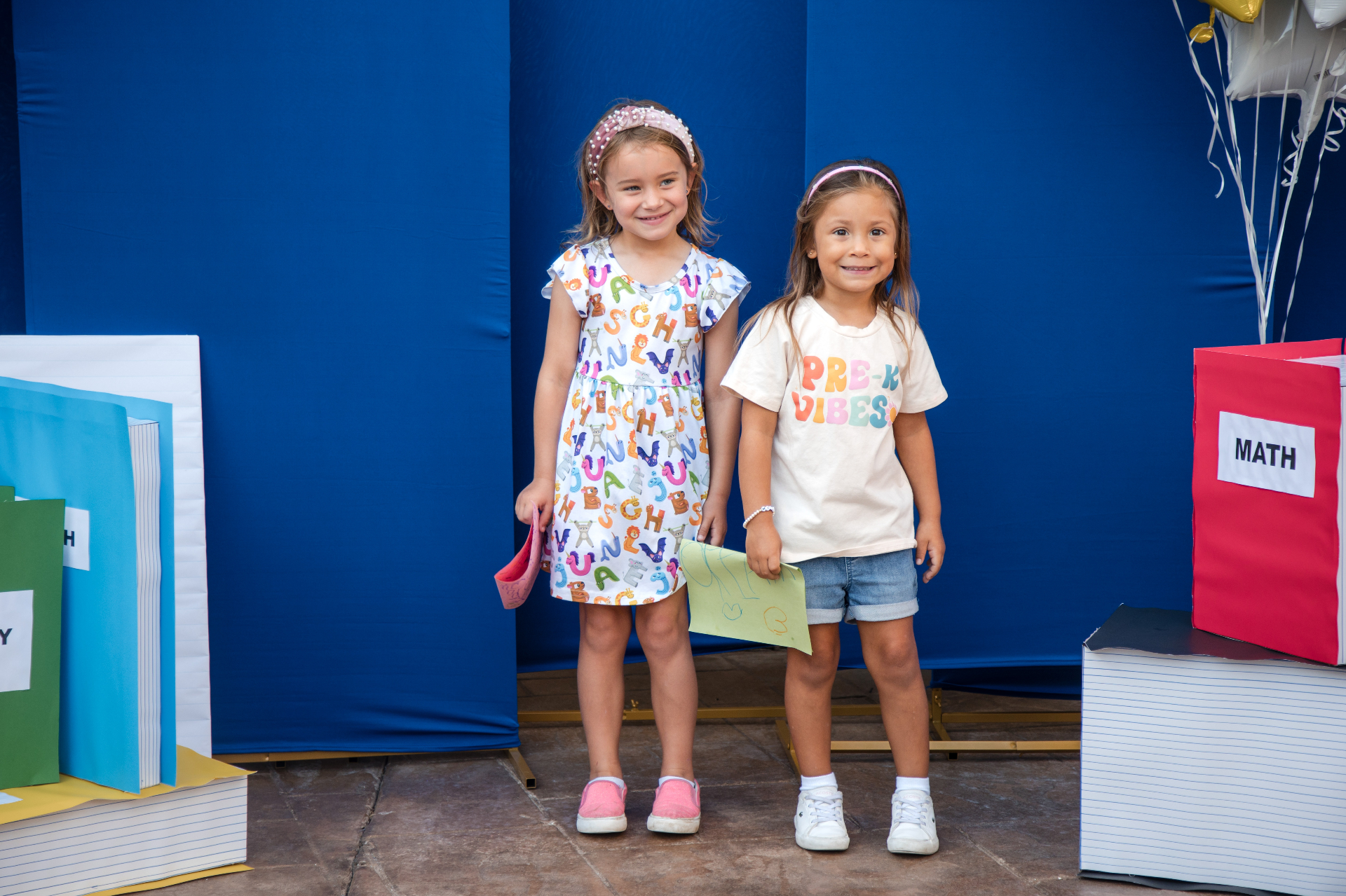 Two Sunlight Christian Academy preschool students on the first day of school
