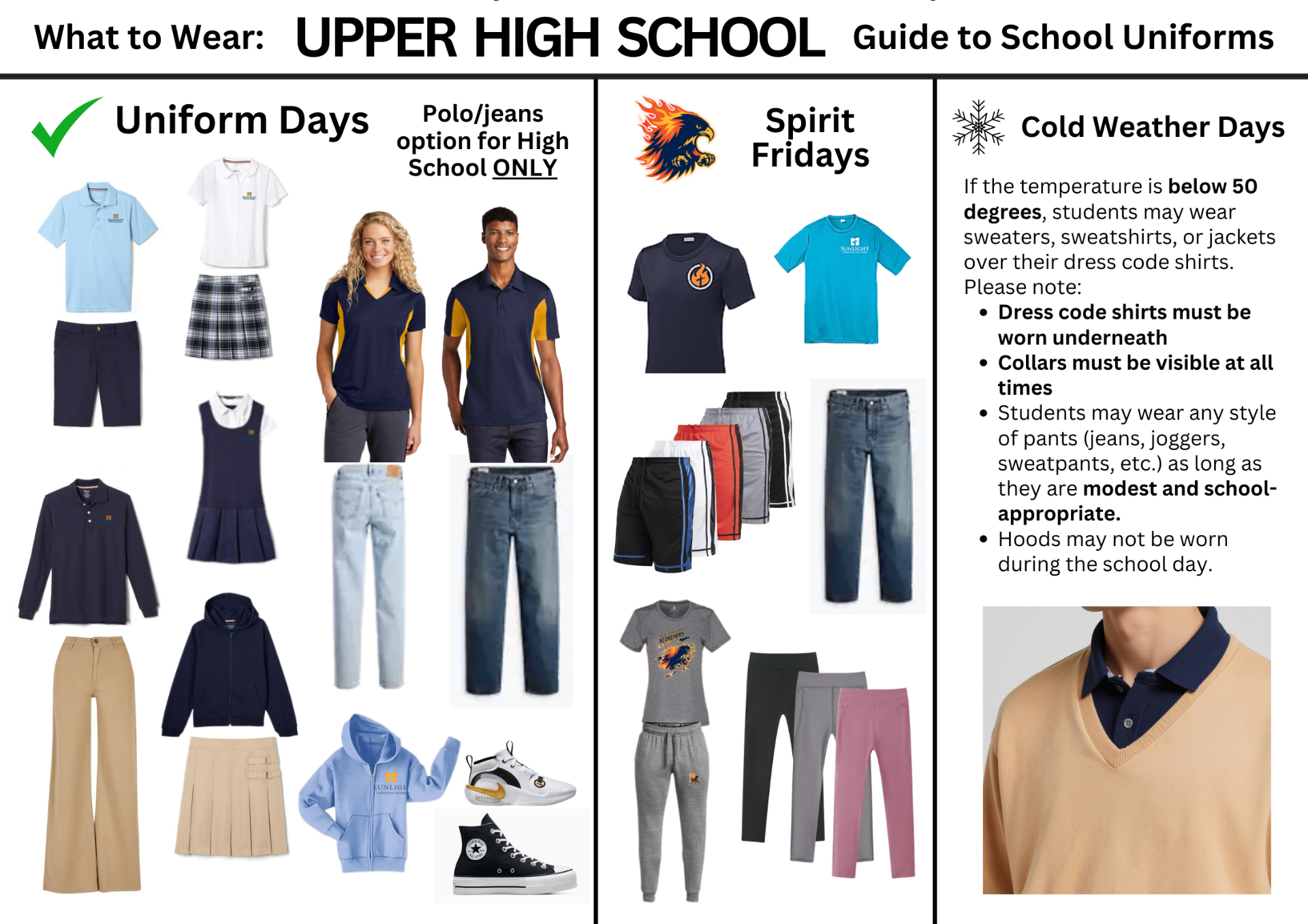 Upper high school guide to school uniforms